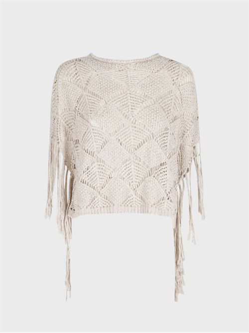 Open-knit cotton top with fringe detail ANTONELLI FIRENZE | 41768Q40704B2